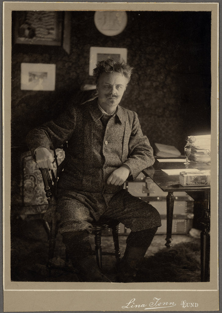 Detail of August Strindberg by Lina Jonn