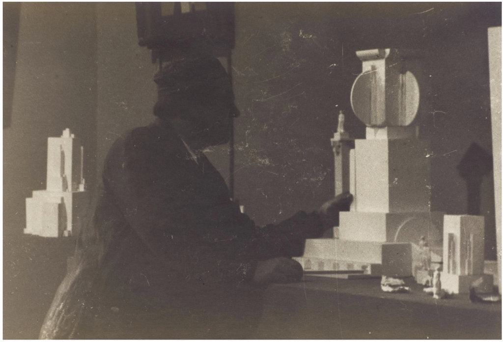 Detail of Kazimir Malevich in his studio by Anonymous