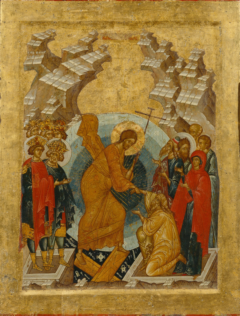 Detail of The Descent into Hell by Russian icon
