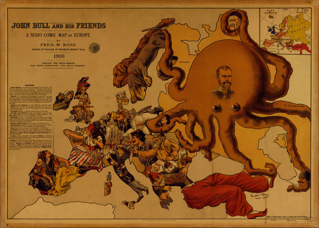Detail of John Bull and his Friends. A Serio-Comic Map of Europe by Fred W. Rose