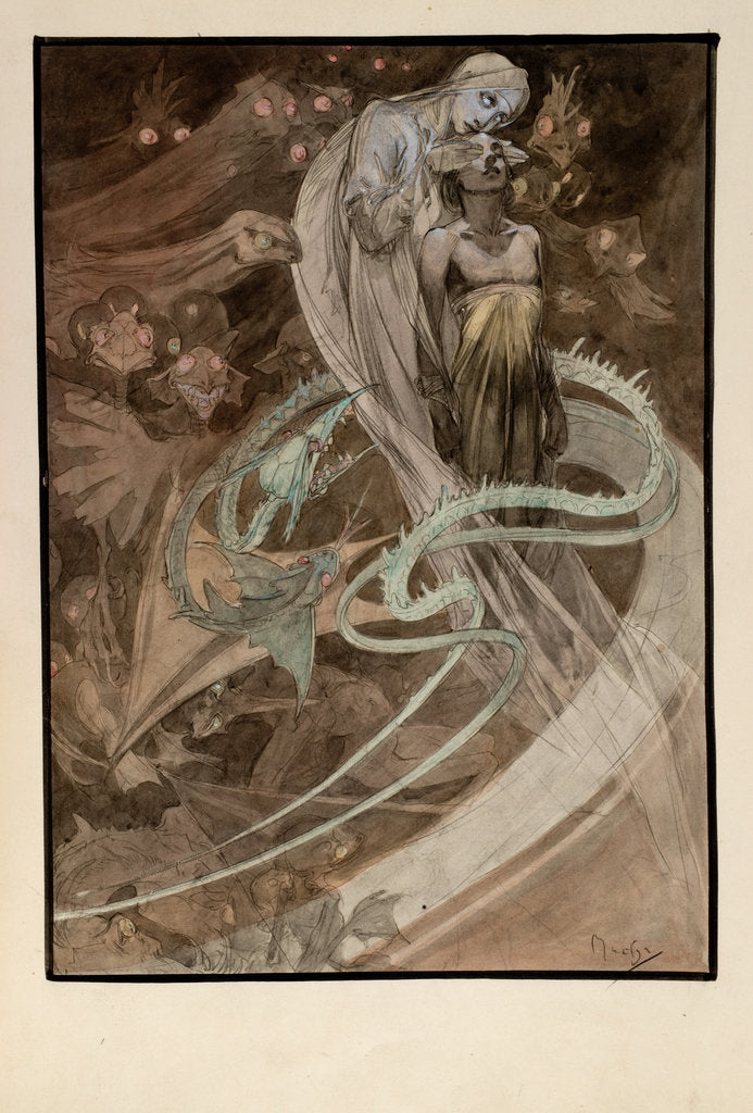 Detail of Illustration for the illustrated edition Le Pater by Alfons Marie Mucha