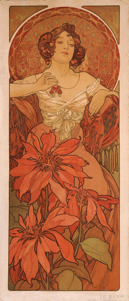 Detail of Ruby by Alfons Marie Mucha