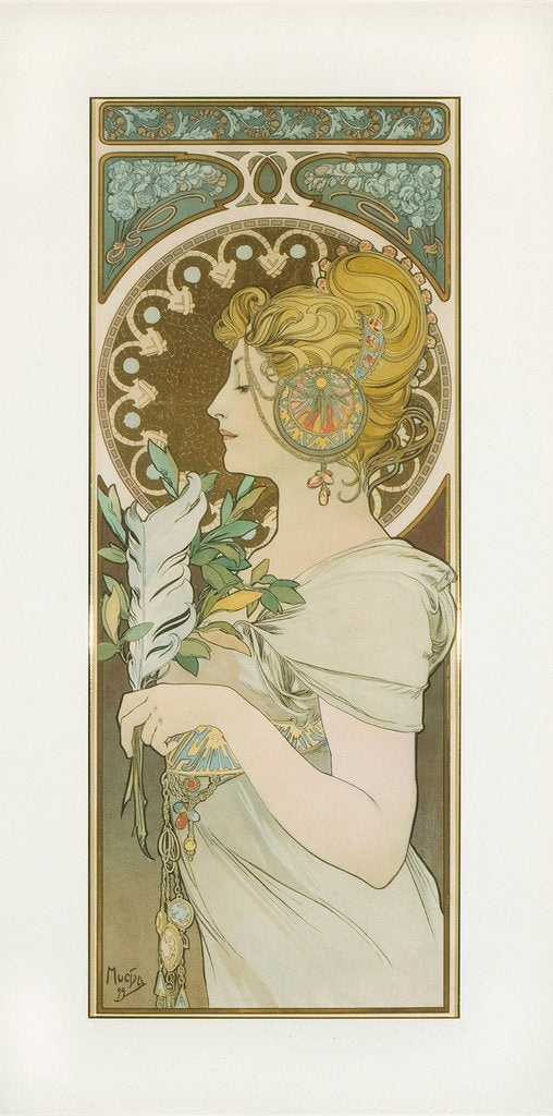 Detail of La Plume by Alfons Marie Mucha