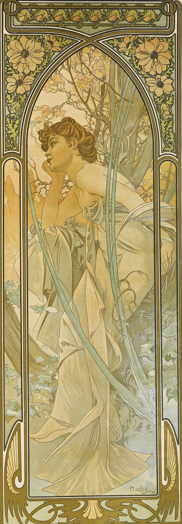 Detail of The Times of the Day: Evening dream by Alfons Marie Mucha