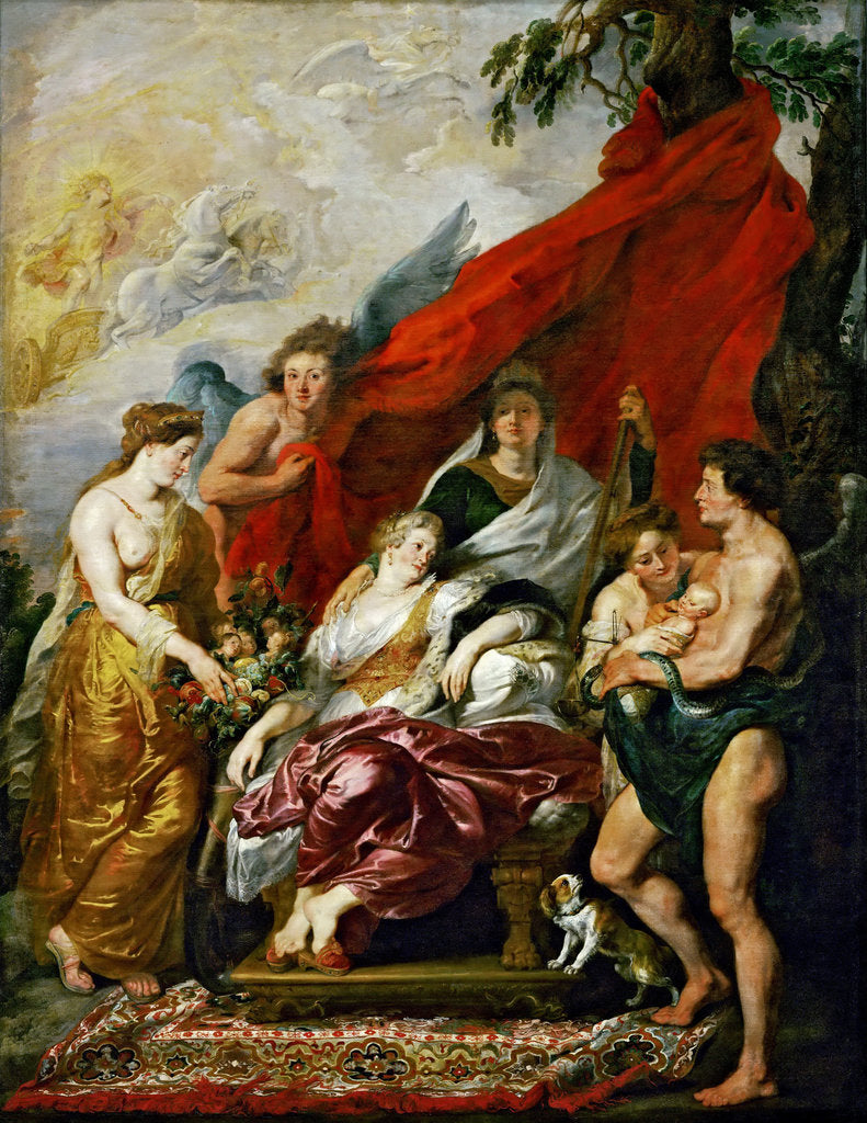 Detail of The Birth of the Dauphin at Fontainebleau (The Marie de Medici Cycle) by Pieter Paul Rubens
