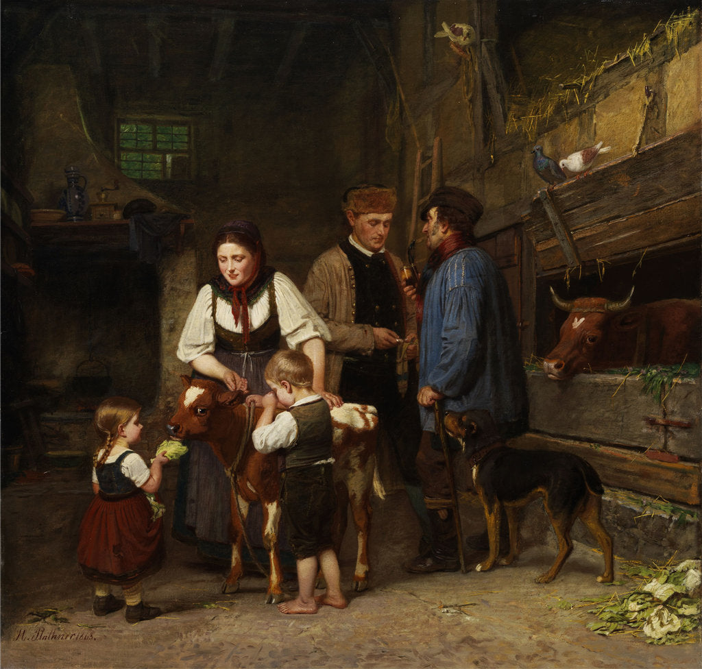 Detail of The Sold Calf by Hermann Plathner