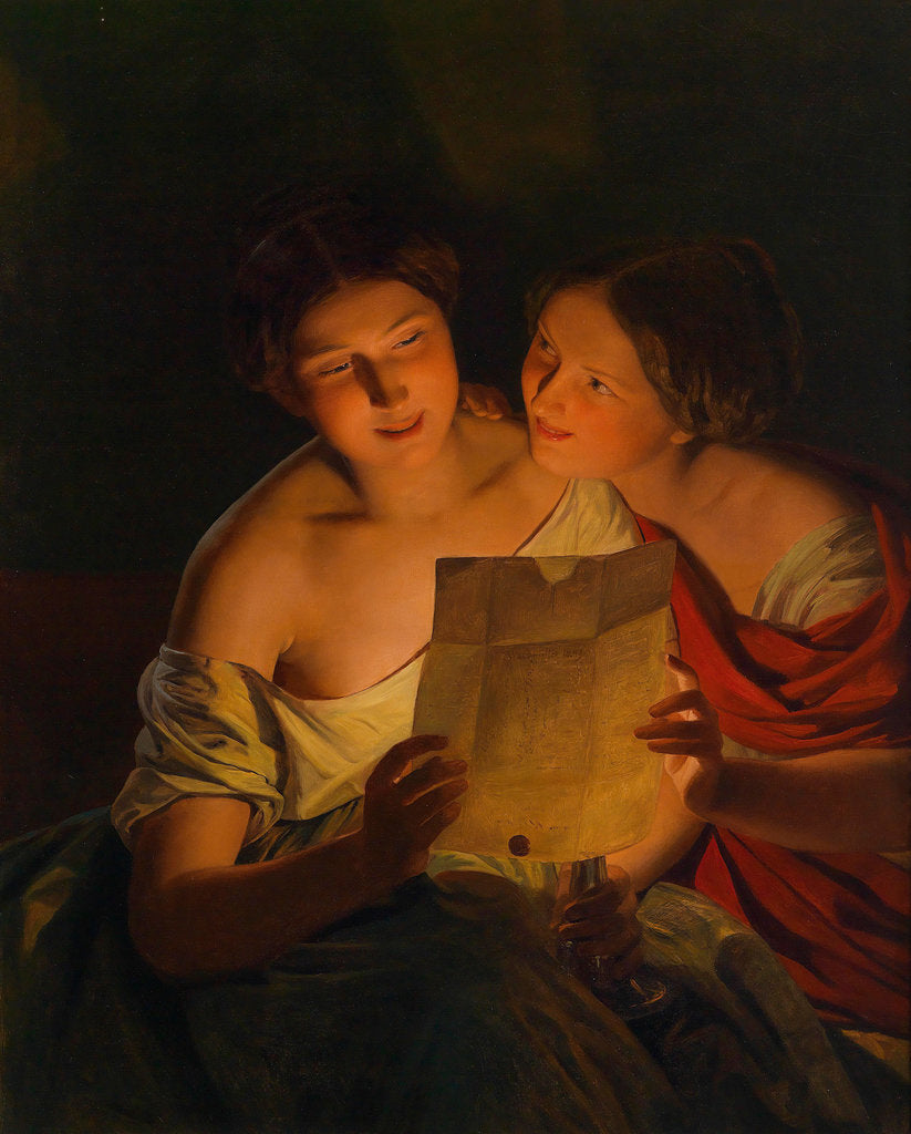 Detail of Love letter by Ferdinand Georg Waldmüller