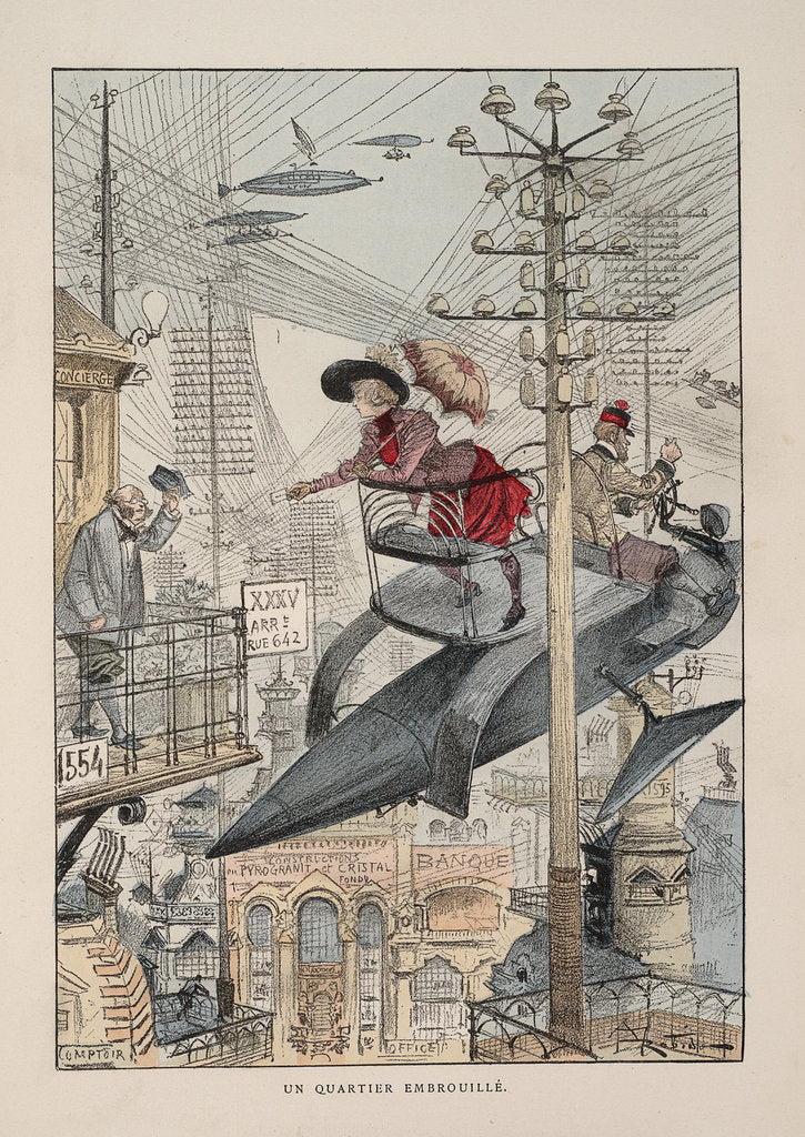 Detail of Illustration for Le vingtième siècle: La vie électrique by Albert Robida