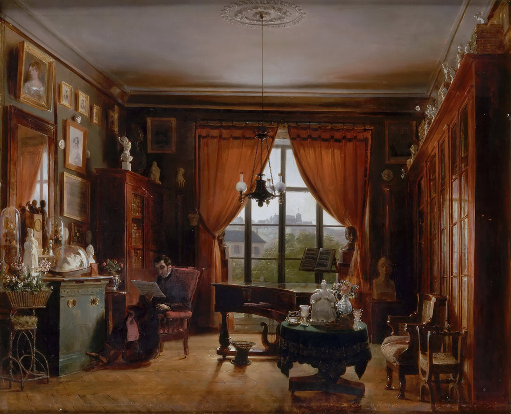 Detail of Pierre-Joseph-Guillaume Zimmermann in his Apartment in the Square dOrléans, Paris by Prosper Lafaye