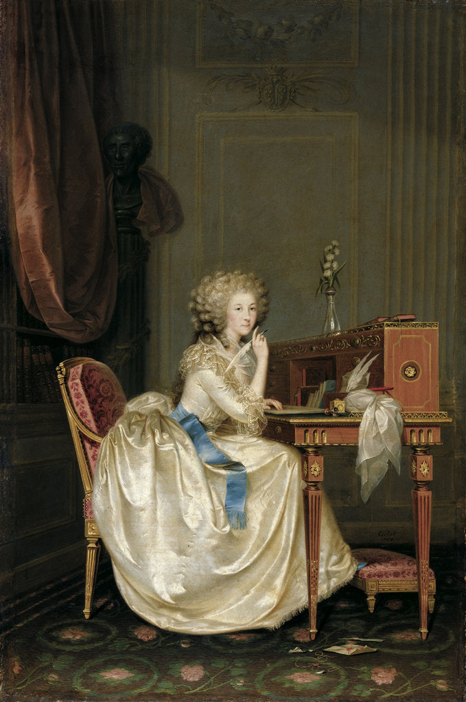 Detail of Portrait of Marie Louise of Savoy, Princess of Lamballe by Anton Hickel