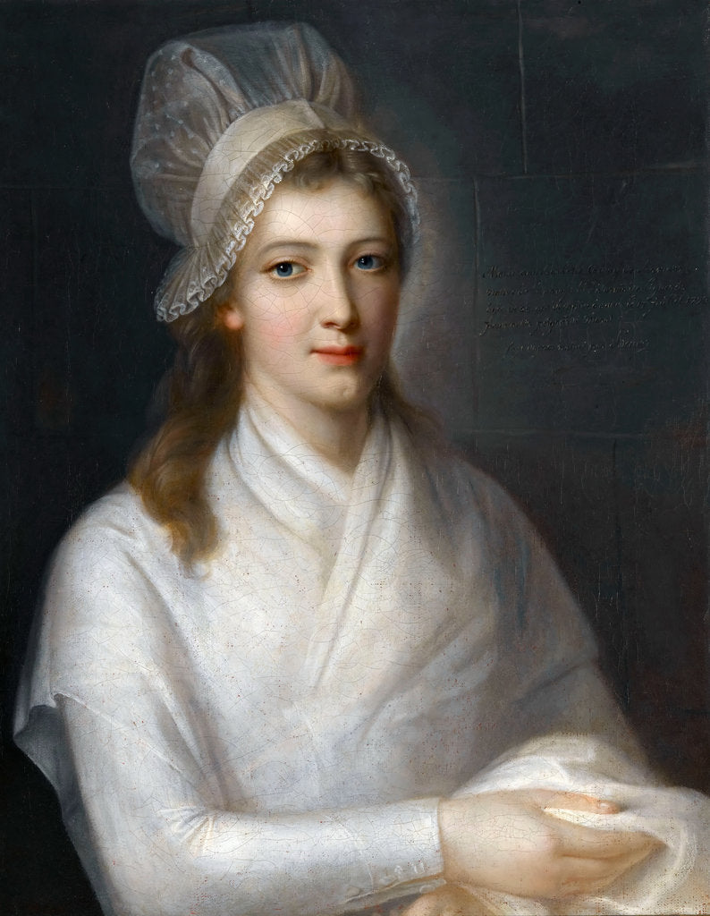 Detail of Portrait of Charlotte Corday by Jean-Jacques Hauer