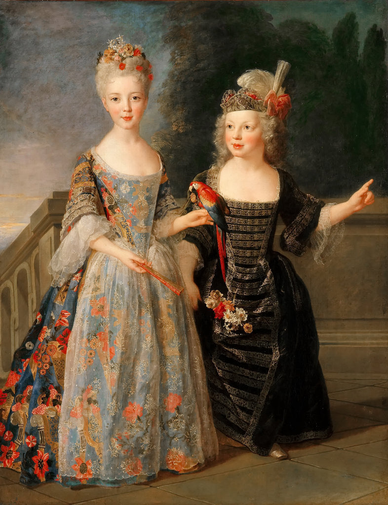 Detail of Catherine-Eléonore-Eugènie de Béthisy, future Princess of Montauban, and her brother Eugène de Béthi by Alexis Simon Belle