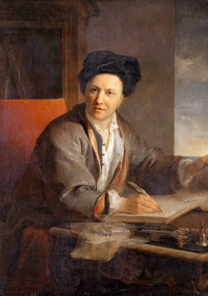 Detail of Portrait of the author Bernard le Bovier de Fontenelle by Louis Galloche