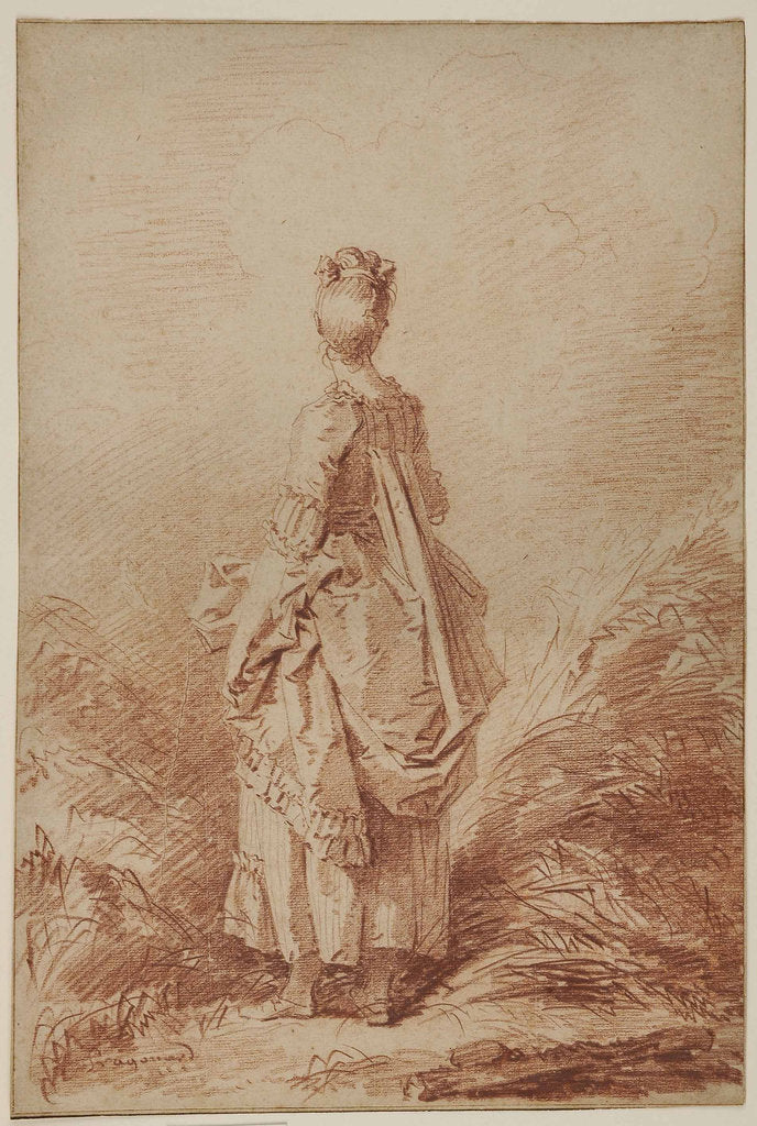 Detail of Young Woman Looking Back by Jean Honoré Fragonard