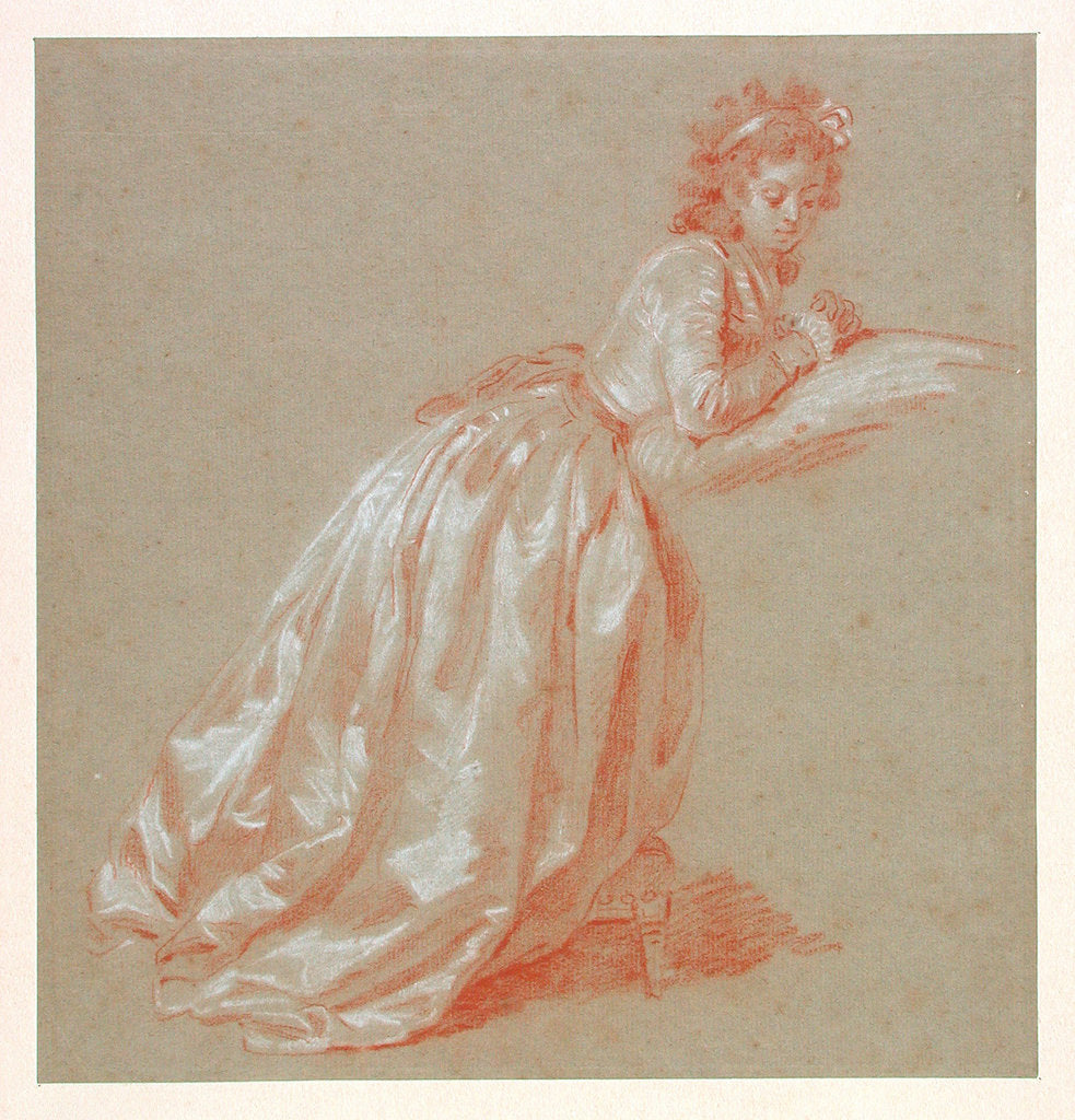 Detail of Young woman kneeling by Marguerite Gérard