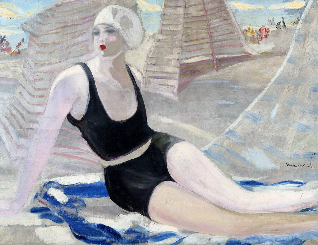Detail of Bather in black swimming suit by Jacqueline Marval