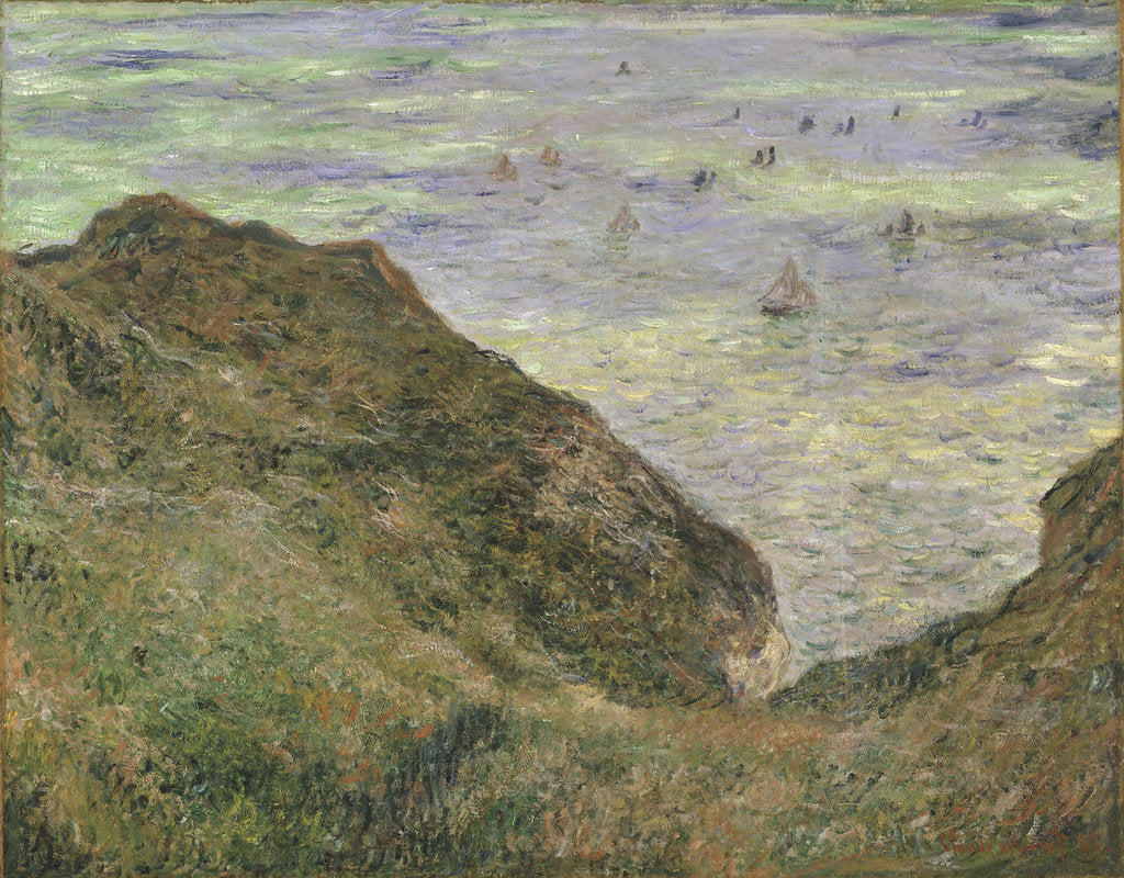 Detail of On the cliff at Pourville by Claude Monet