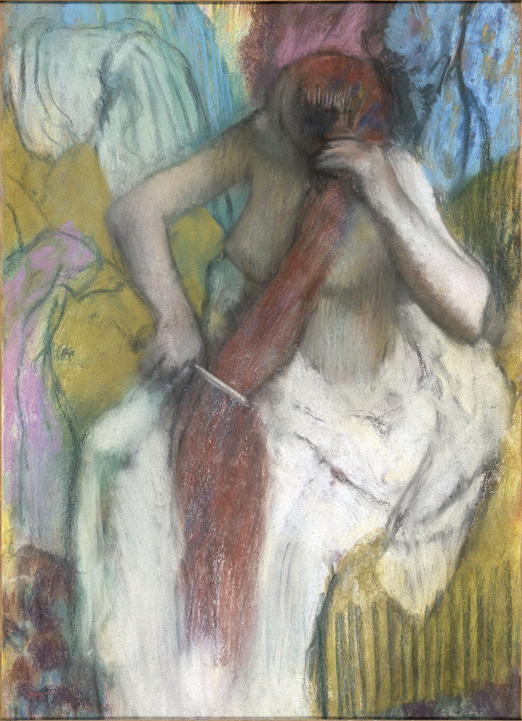 Detail of Woman Combing Her Hair by Edgar Degas