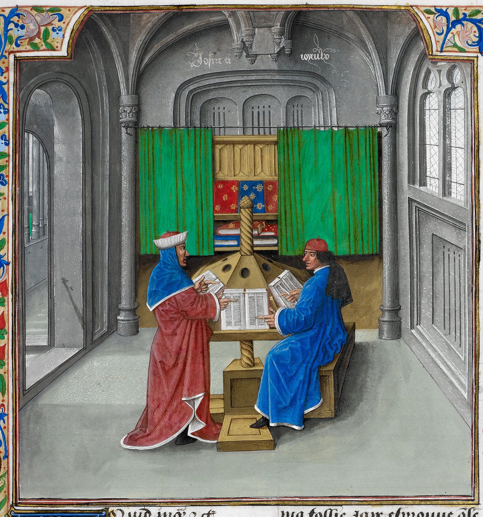 Detail of Boccaccio and Petrarch by Master of the White inscriptions