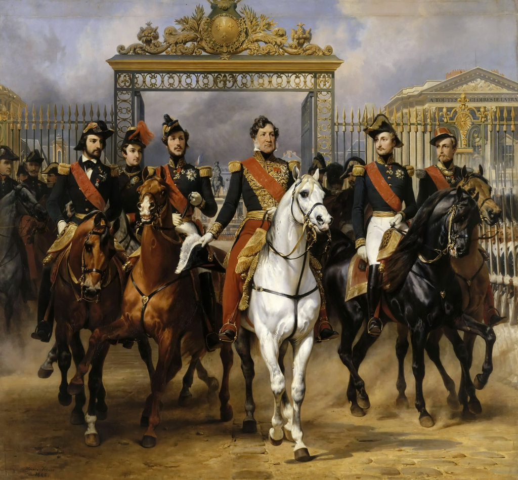 Detail of Louis Philippe and his sons to horse at this leave Versailles of lock, June 10, 1837 by Horace Vernet