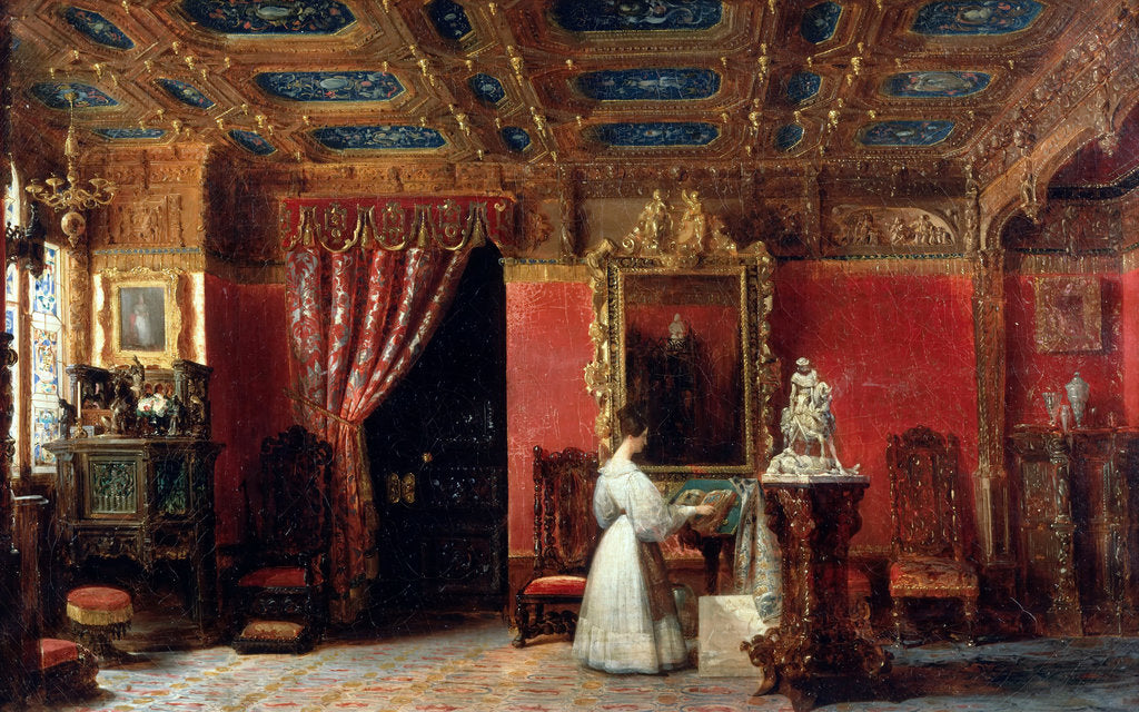 Detail of Princess Marie d?Orléans, Duchess of Württemberg, in her Atelier in the Palais des Tuile by Prosper Lafaye