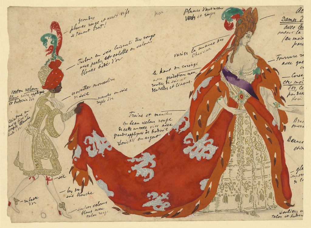 Detail of Costume design for the ballet Sleeping Beauty by P. Tchaikovsky by Léon Bakst