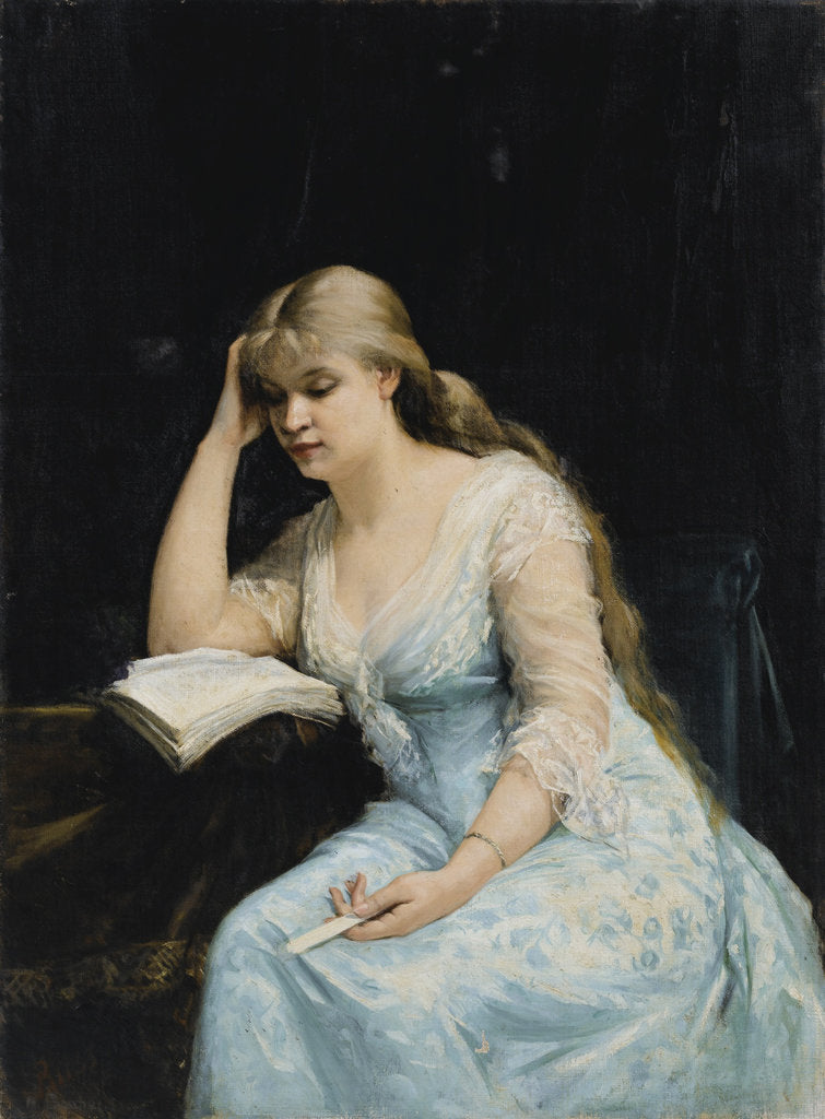 Detail of Young Woman Reading by Maria Konstantinovna Bashkirtseva