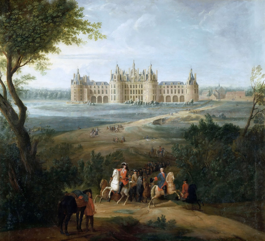 Detail of View of the château de Chambord, from the park by Pierre-Denis II Martin