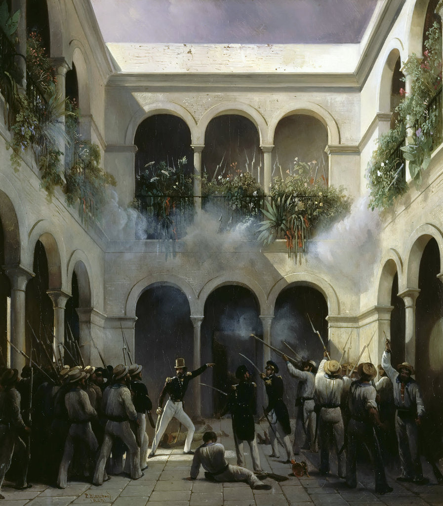 Detail of Attack of François d?Orléans, prince de Joinville in Veracruz on December 5, 1838 by Henri Pierre Léon Pharamond Blanchard