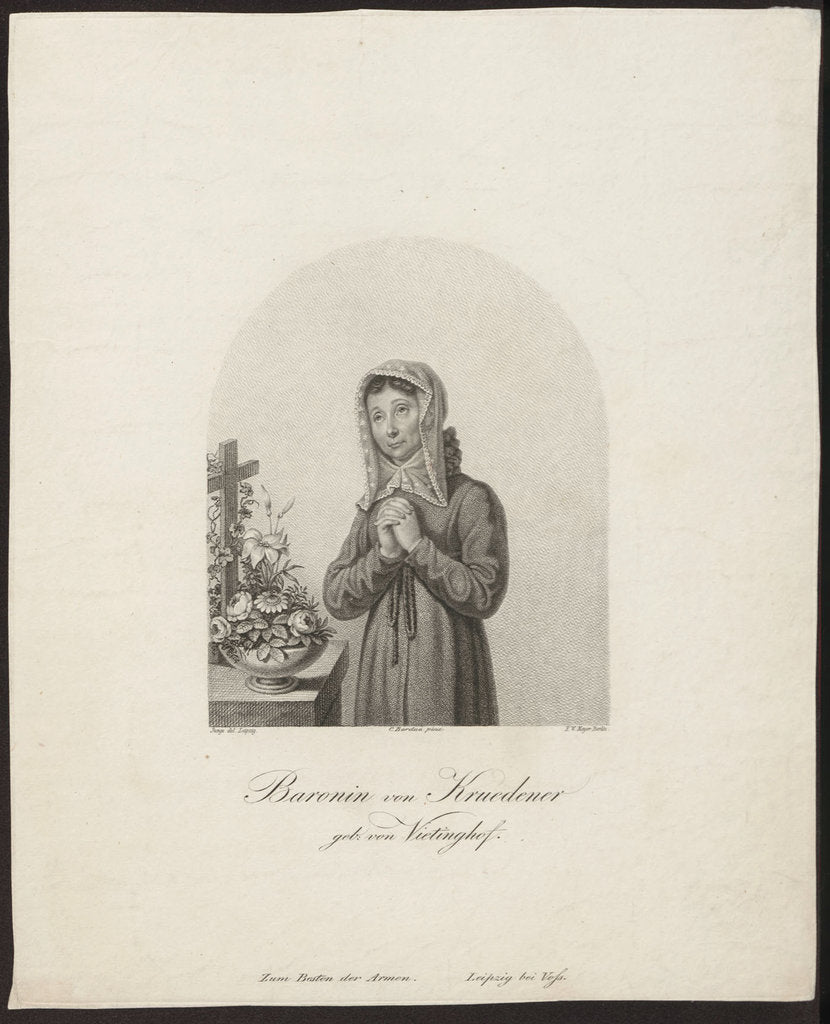 Detail of Portrait of Barbara Juliane von Krüdener by Friedrich Wilhelm Meyer the Elder
