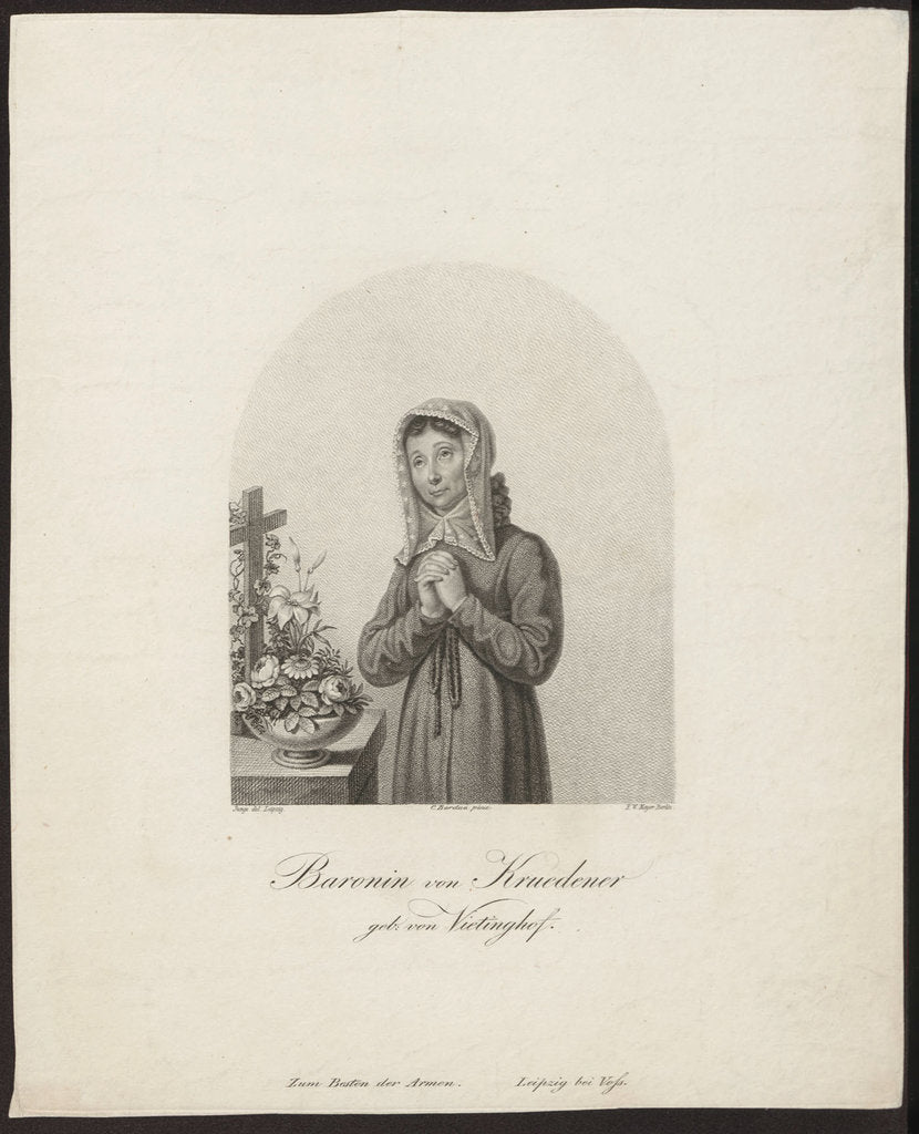 Detail of Portrait of Barbara Juliane von Krüdener by Friedrich Wilhelm Meyer the Elder
