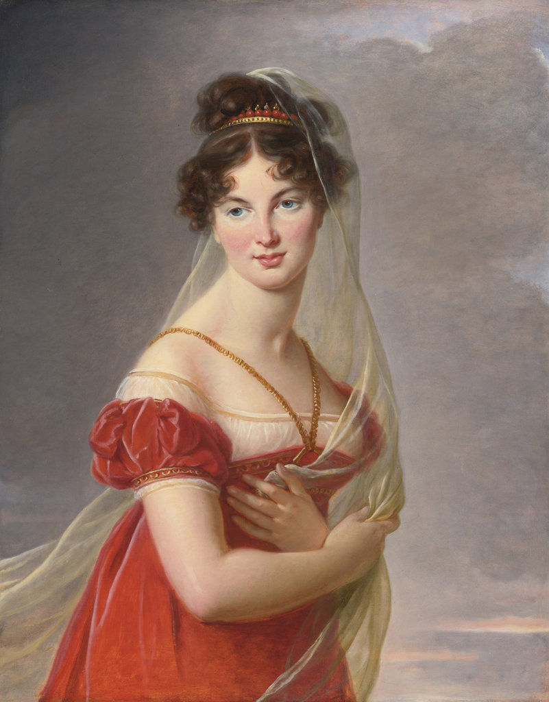 Detail of Portrait of Aglae Angelique Gabrielle de Gramont, wife of General Alexander Lvovich Davy by Marie Louise Elisabeth Vigée-Lebrun