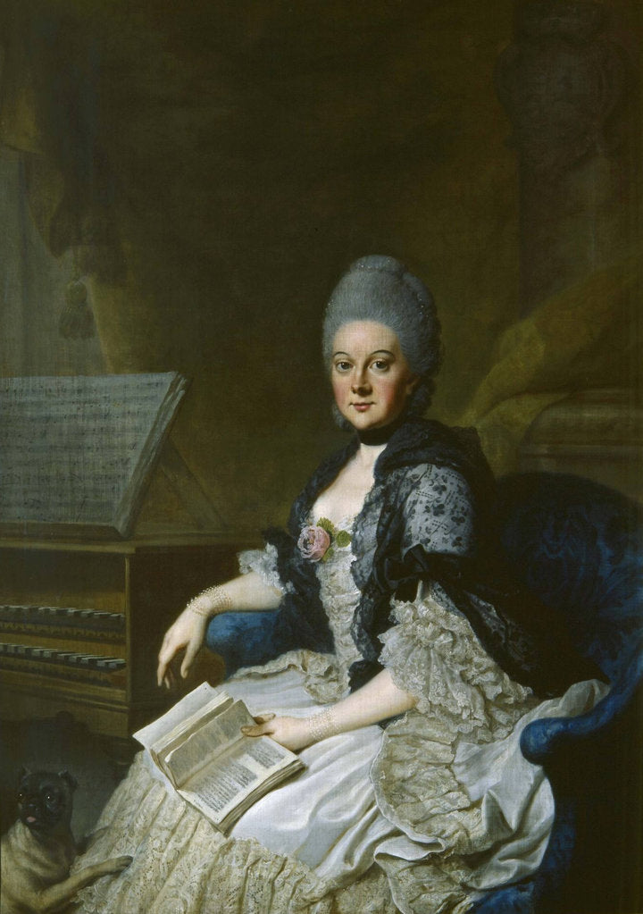 Detail of Duchess Anna Amalia of Brunswick-Wolfenbüttel by Johann Georg Ziesenis the Younger