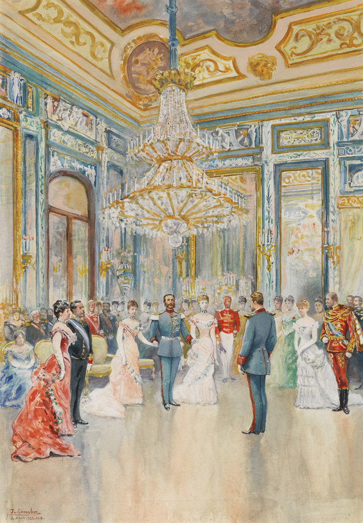 Detail of The wedding of prince Ludwig Ferdinand of Bavaria to Infanta Maria de la Paz of Spain on 2 April 188 by Juan Comba y García