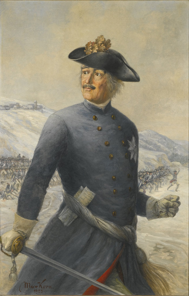 Detail of Leopold I, Prince of Anhalt-Dessau, Generalfeldmarschall in the Prussian Army by Max Korn