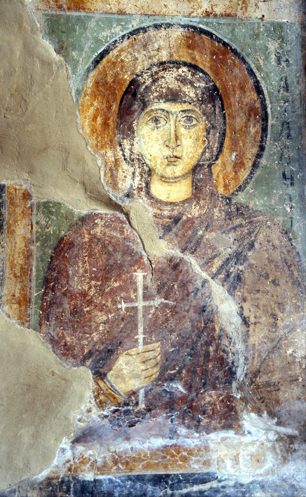 Detail of Saint Natalia by Ancient Russian frescos