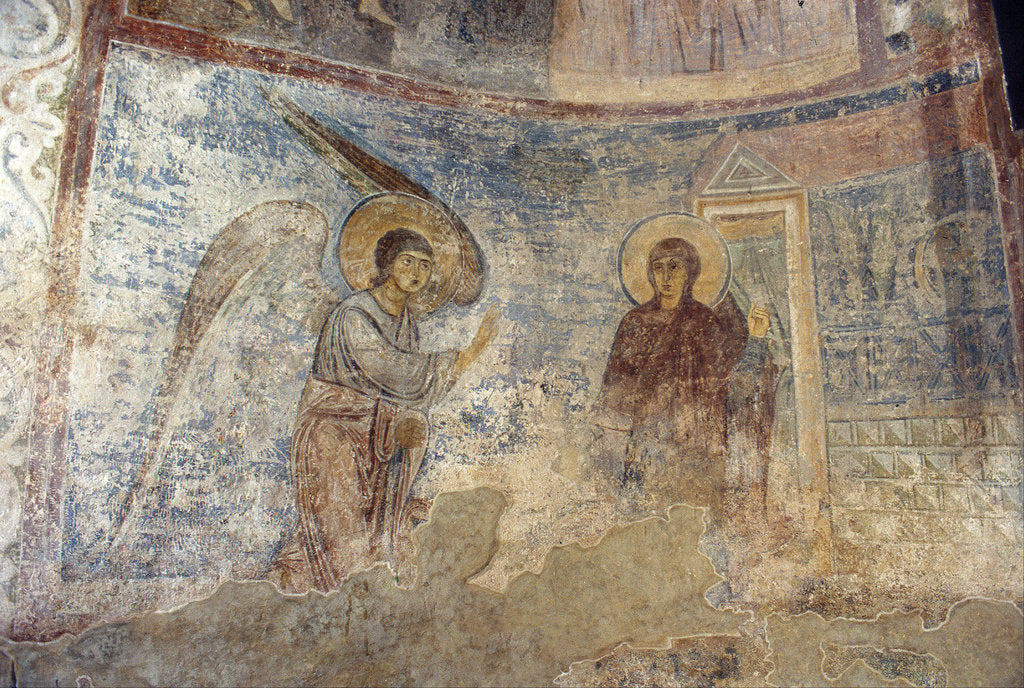 Detail of The Annunciation by Ancient Russian frescos
