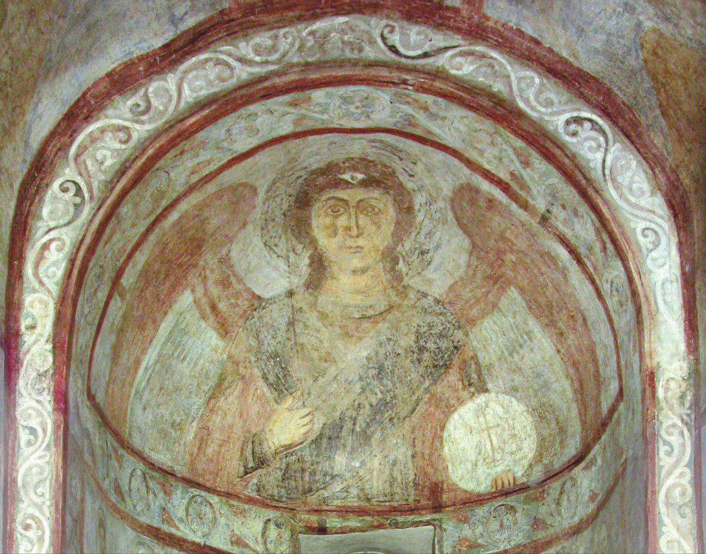 Detail of Saint Michael the Archangel by Ancient Russian frescos
