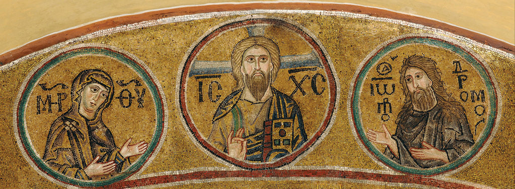 Detail of Deesis: Christ, the Virgin Mary and John the Baptist by Byzantine Master