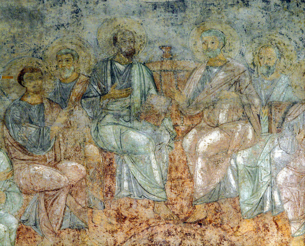 Detail of The Descent of the Holy Spirit by Ancient Russian frescos
