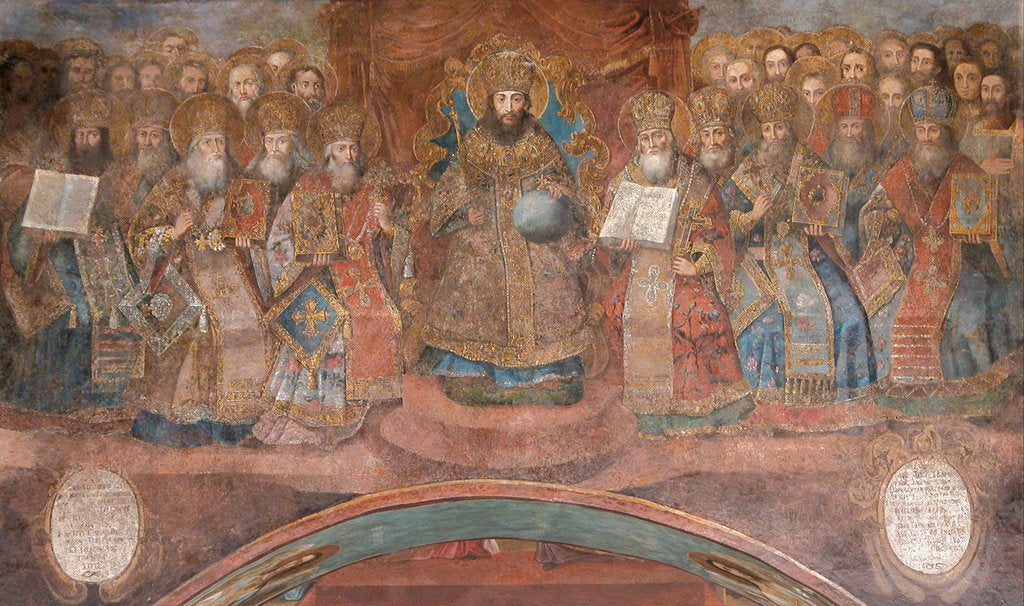 Detail of First Council of Nicaea by Ancient Russian frescos