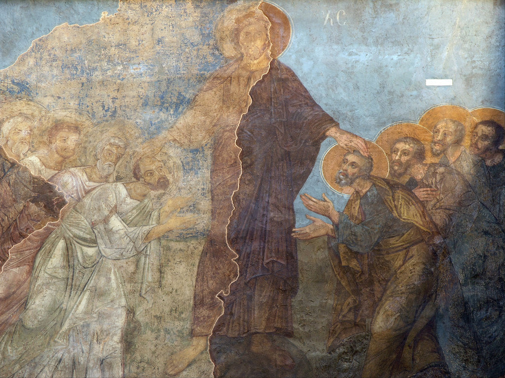 Detail of The Pentecost by Ancient Russian frescos