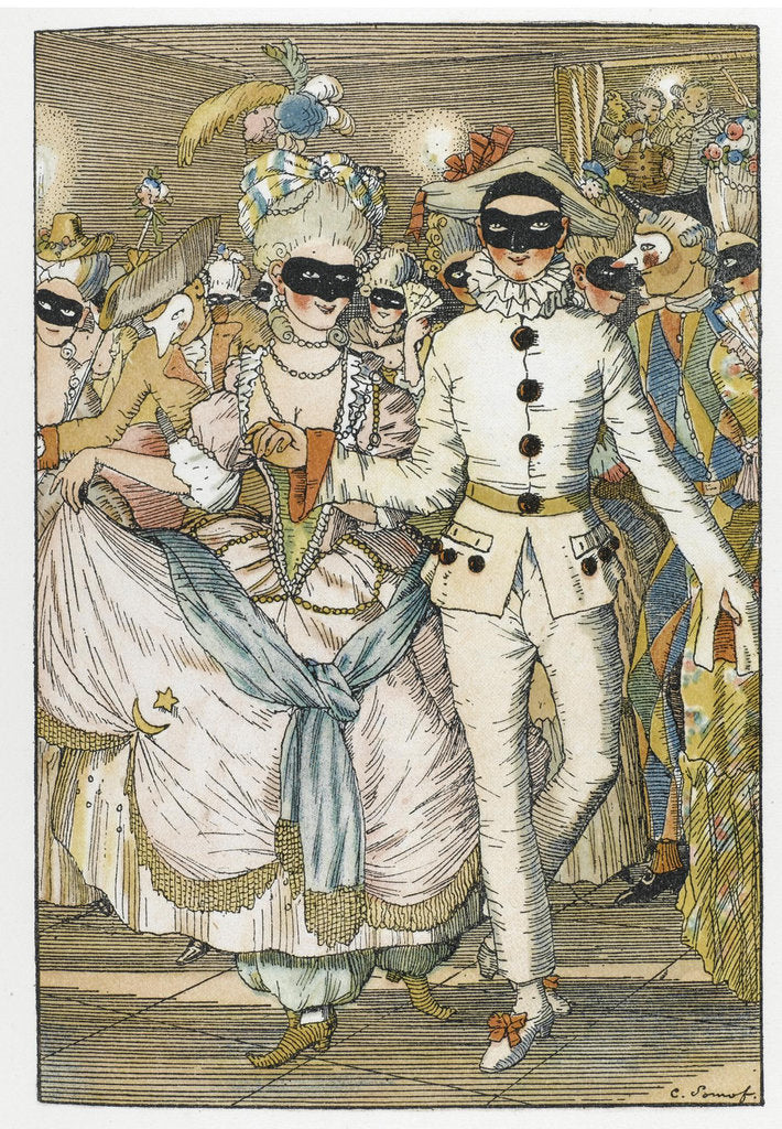 Detail of Illustration for book Le Livre de la Marquise by Konstantin Andreyevich Somov