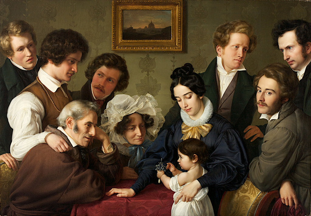 Detail of The Schadow Circle. (The Bendemann Family and their Friends) by Eduard Bendemann