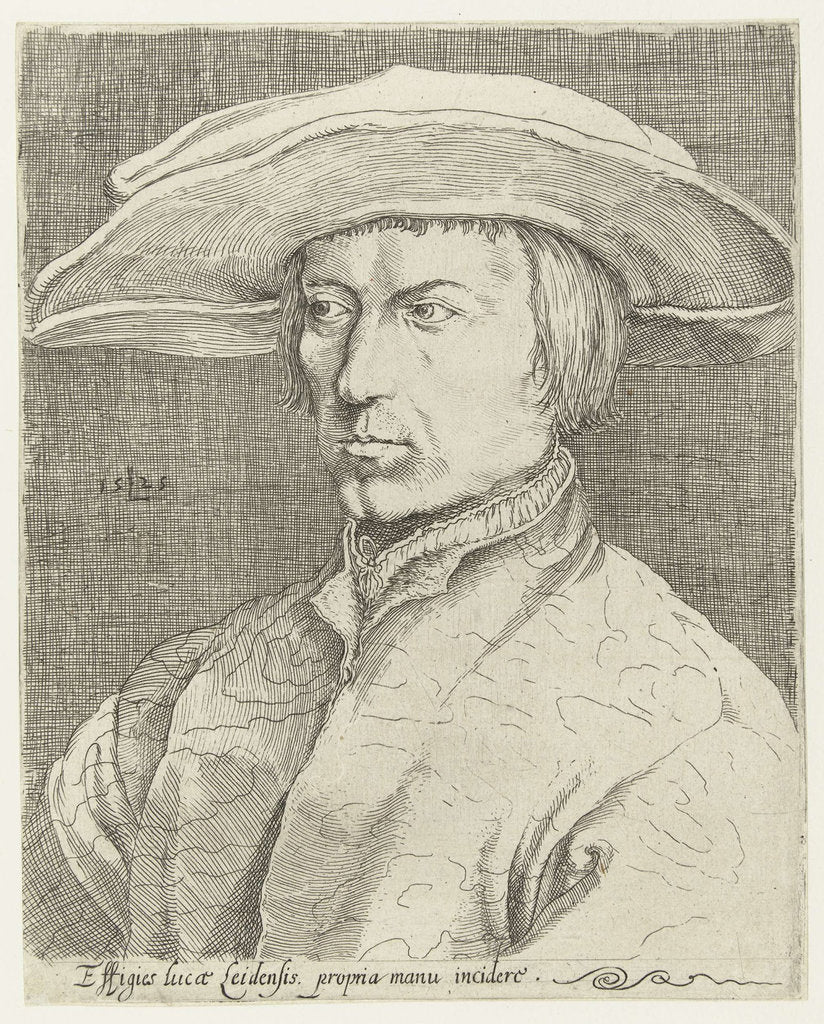 Detail of Self-Portrait by Lucas Leyden van