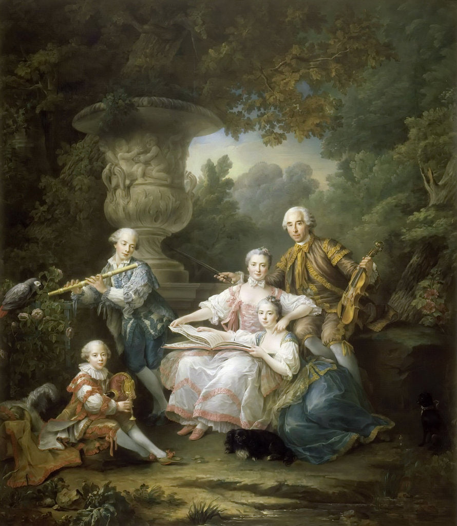 Detail of Louis II du Bouchet de Sourches with his Family by François-Hubert Drouais
