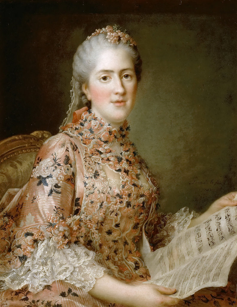 Detail of Princess Sophie of France by François-Hubert Drouais
