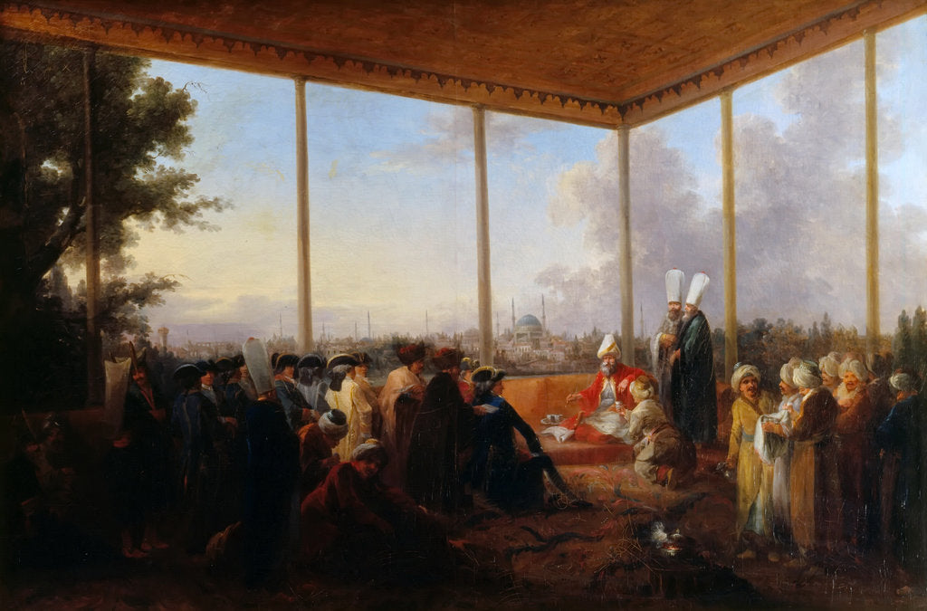 Detail of Audience Given in Constantinople by the Grand Vizier Aimali Carac for Francois-Emmanuel Guignard by Francesco Giuseppe Casanova