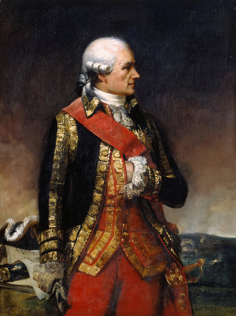 Detail of Jean-Baptiste-Donatien de Vimeur, comte de Rochambeau by Charles-Philippe Larivière