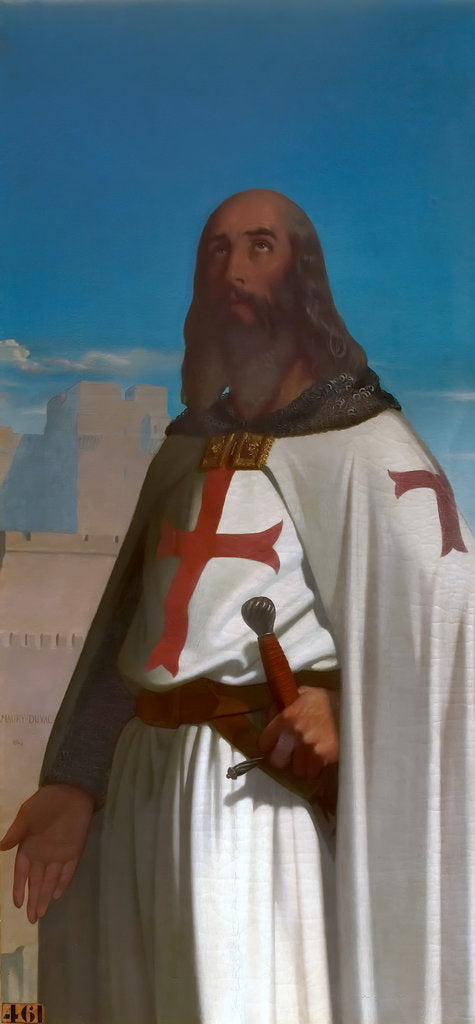 Detail of Jacques de Molay, Grand Master of the Knights Templar by Eugène Emmanuel Amaury-Duval